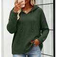 thumbnail image 2 of Womens Pullover Hoodies Zaewscy Women's Fall Casual Hooded V Neck Long Sleeve Sweatshirt Army Green M, 2 of 7