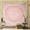 thumbnail image 5 of Twin Tapestry Original Coral Peach Ombre Mandala Art Hippie Wall Hanging Bohemian Bedspread Metallic Shine Tapestries 82"x54", 5 of 8