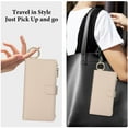 thumbnail image 3 of for iPhone 15 Plus Wallet Case, Multi-Functional Purse Case with Card Holders Zipper Pocket, RFID Blocking Full Body Case, Shoulder Strap Wristband Crossbody Cover for iPhone 15 Plus, White, 3 of 7