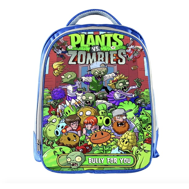 Mochila Generic Plants Zombie para niños, escuela, poliéster, color azul
