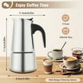 thumbnail image 3 of Electric Espresso Coffee Maker Moka Pot 200ml/4 Cups With Stove Stainless Steel, 3 of 11