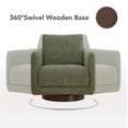 thumbnail image 3 of CHITA Swivel Accent Chair Armchair with Back Cushion, Fabric in Moss Green, 3 of 9