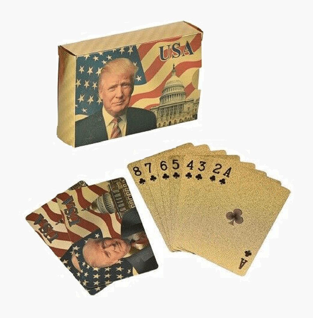 Donald Trump Gold Foil Waterproof Plastic Playing Poker Deck Game Cards USA 1 