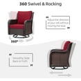 thumbnail image 2 of "Katidap Swivel Rocker Patio Chairs Set of 2 and Matching End Table, Ideal House 3 Pieces Wicker Patio Bistro with Premium Fabric Cushions for Yard, Garden, Balcony (Rust, Encryption Rattan)", 2 of 7