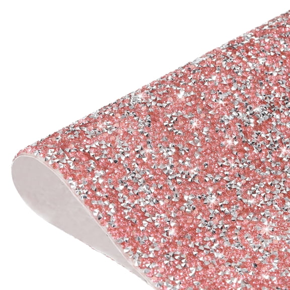 Bling Rhinestone Sheet Self-Adhesive Sticker 9.44 x 7.87 Inch Silver Pink