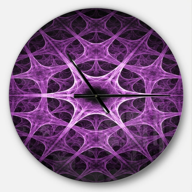 DesignArt Abstract purple thorn flower Large Wall Clock