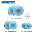 thumbnail image 3 of Juego de abanicos de papel colgantes Uxcell Decoraciones de papel para fiesta de cumpleaños, azul plateado (6 piezas), 3 of 7