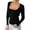 Black, variant on Graphic Tees for Women Tennis T-Shirts Solid Color Knit Slim Fit Long Sleeve Top for Women U-Neck Soft Warm Knit Blouse with Elegant Black XXL