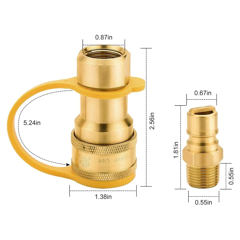 1/2" Qdd for Lp Gas Quick Connect Fittings with Male Insert , Natural Gas Propan
