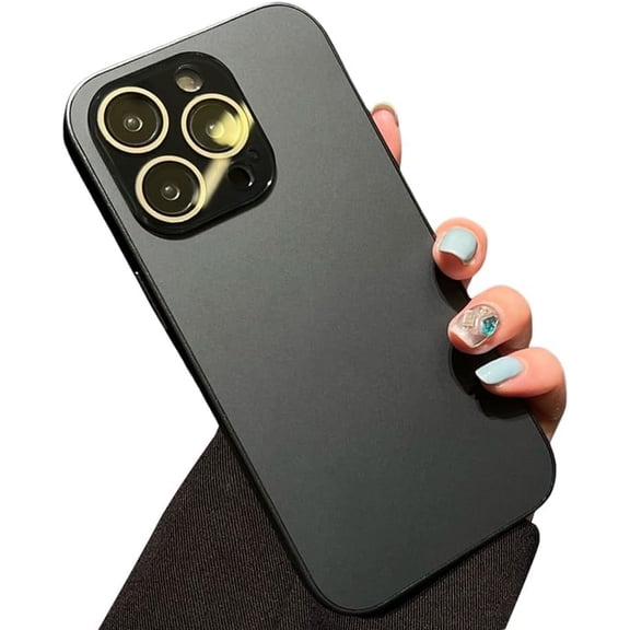 Compatible with iPhone Case,[ Drop Protection] Matte Tempered Glass Anti-Fingerprints Camera Lens Protection Soft Shockproof Cover Phone Case (Black,iPhone 11 Pro Max)