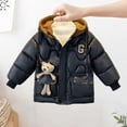 thumbnail image 5 of NAISIBABY Boys Puffer Jacket, Fashion Pattern Drawstring Hooded Long Sleeve Kids Winter Mid-Length Coat Black 7-8T, 5 of 6