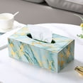 thumbnail image 5 of Contenedor de pañuelos, caja de pañuelos de cuero PU, caja de pañuelos cosmética rectangular, utilizada para decoración de coche, oficina en casa, 5 of 5