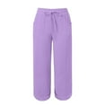 thumbnail image 4 of Uqiangy Wide Leg Pants Woman Yoga Pants with Pockets for Women Wide Leg Yoga Pants for Women Wide Leg Capri Pants for Women Lounge Pants Women Purple S, 4 of 5