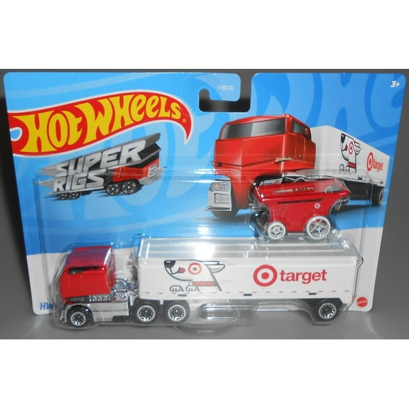 Hot Wheels Super Rigs HW Bullseye's Big Rig TARGET Truck Play Vehicle, Red/White, 5.9 oz