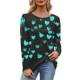 thumbnail image 5 of ClodeEU Womens Spring Summer Crew Neck Long Sleeve Floral Print T-Shirt Top,Loose Dressy Casual Tee Black,Womens Plus XXXL, 5 of 8