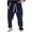 Navy, variant on IROINNID SweatPants For Men Solid Color Lace Up Elastic Sports Pants Elastic Waist Pants