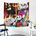 thumbnail image 2 of The Cuphead Show Tapestry Wall Hanging Wall Art Decor Wall Tapestry for Living Room Bedroom Dorm 59x59 inch, 2 of 7