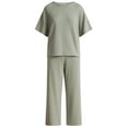 thumbnail image 2 of Joyspun Women's French Terry Short Sleeve Top and Capri Pants Pajama Set, 2-Piece, Sizes XS-3X, 2 of 6
