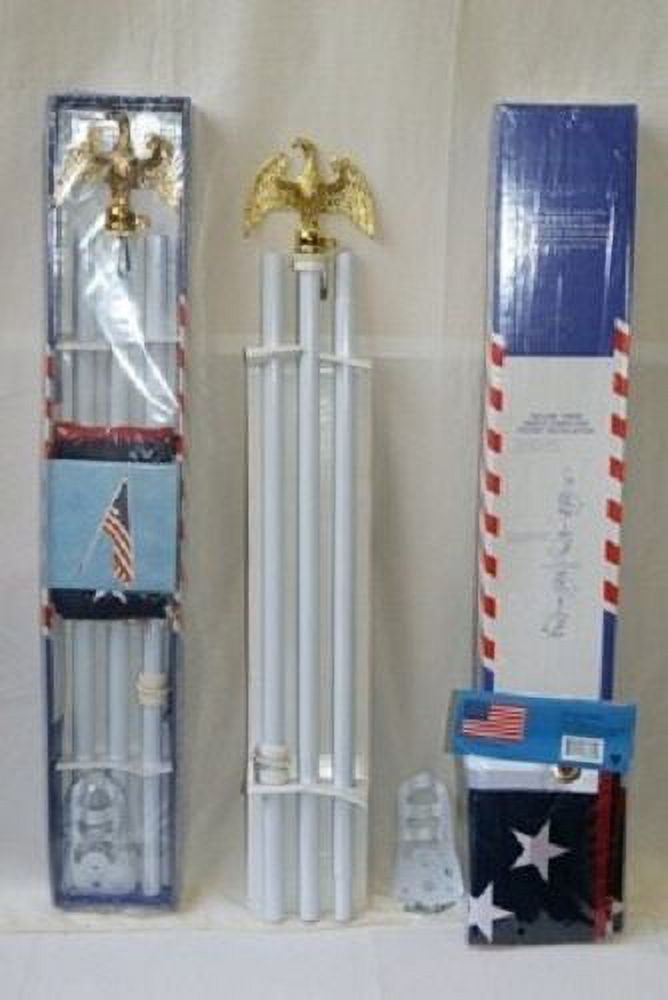 New 3’x5’ US FLAG POLE KIT Aluminum Flagpole USA American Stars Stripes Outdoor