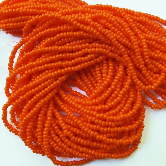 Seed Beads Orange Opaque 10/0 Czech Glass Full Hank Pack