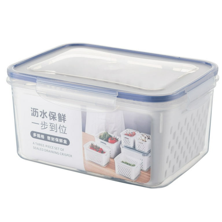 Reusable Fridge Food Storage Container With Lids - Double Layer