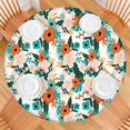 thumbnail image 2 of Pioneer Flower Floral Print Pattern Round Fitted Tablecloth with Elastic Edge,Dining Table Cover Waterproof,Outdoor Round Tablecloth for Camping,Dining,Indoor and Outdoor, 2 of 7