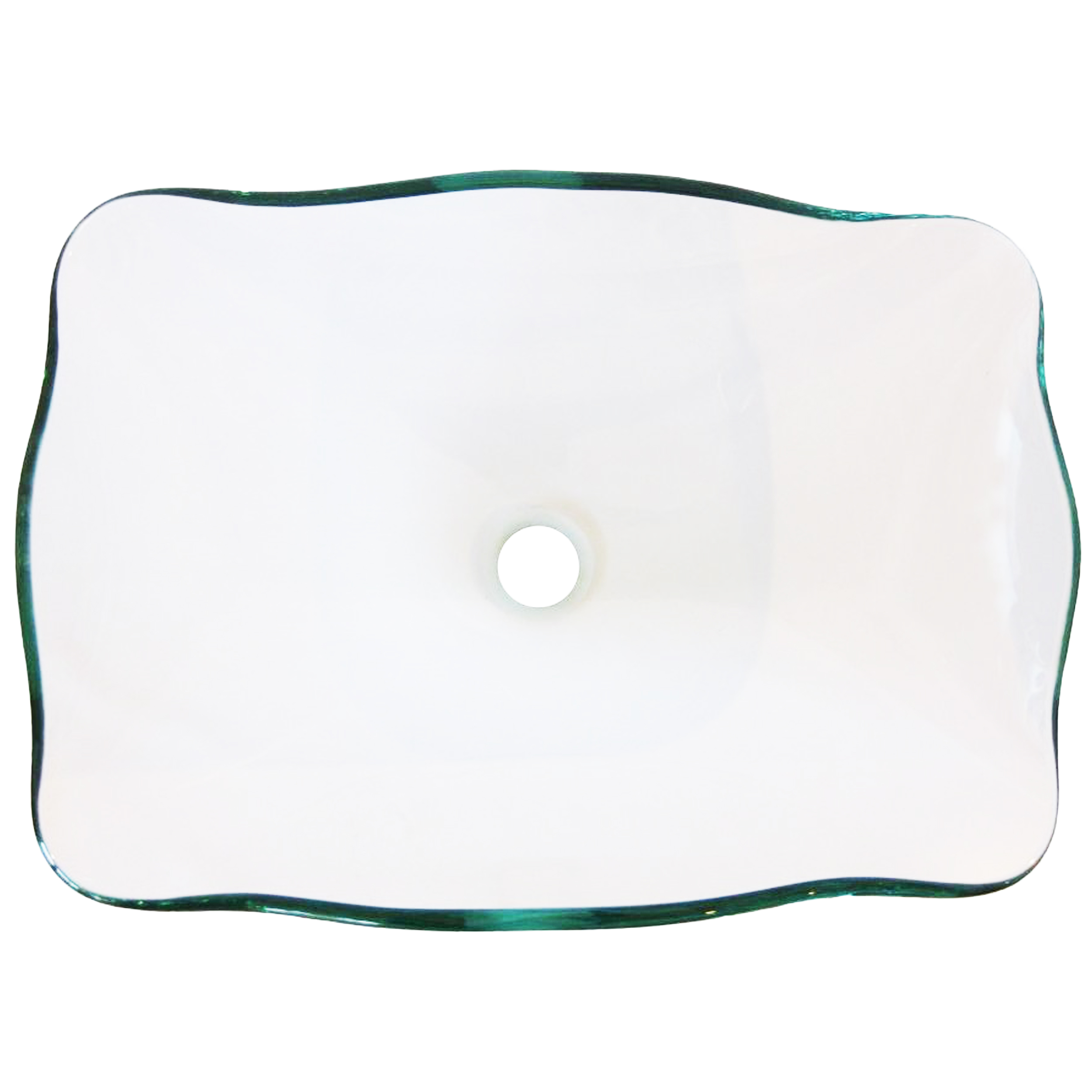 Novatto TIS-317C Elegante Clear Scalloped Glass Vessel Bath Sink, 20 Inches Wide