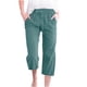 thumbnail image 1 of Pantalones de cintura alta y pierna ancha con cordón para mujer - Pantalones rectos elásticos de poliéster con bolsillos, 1 of 5