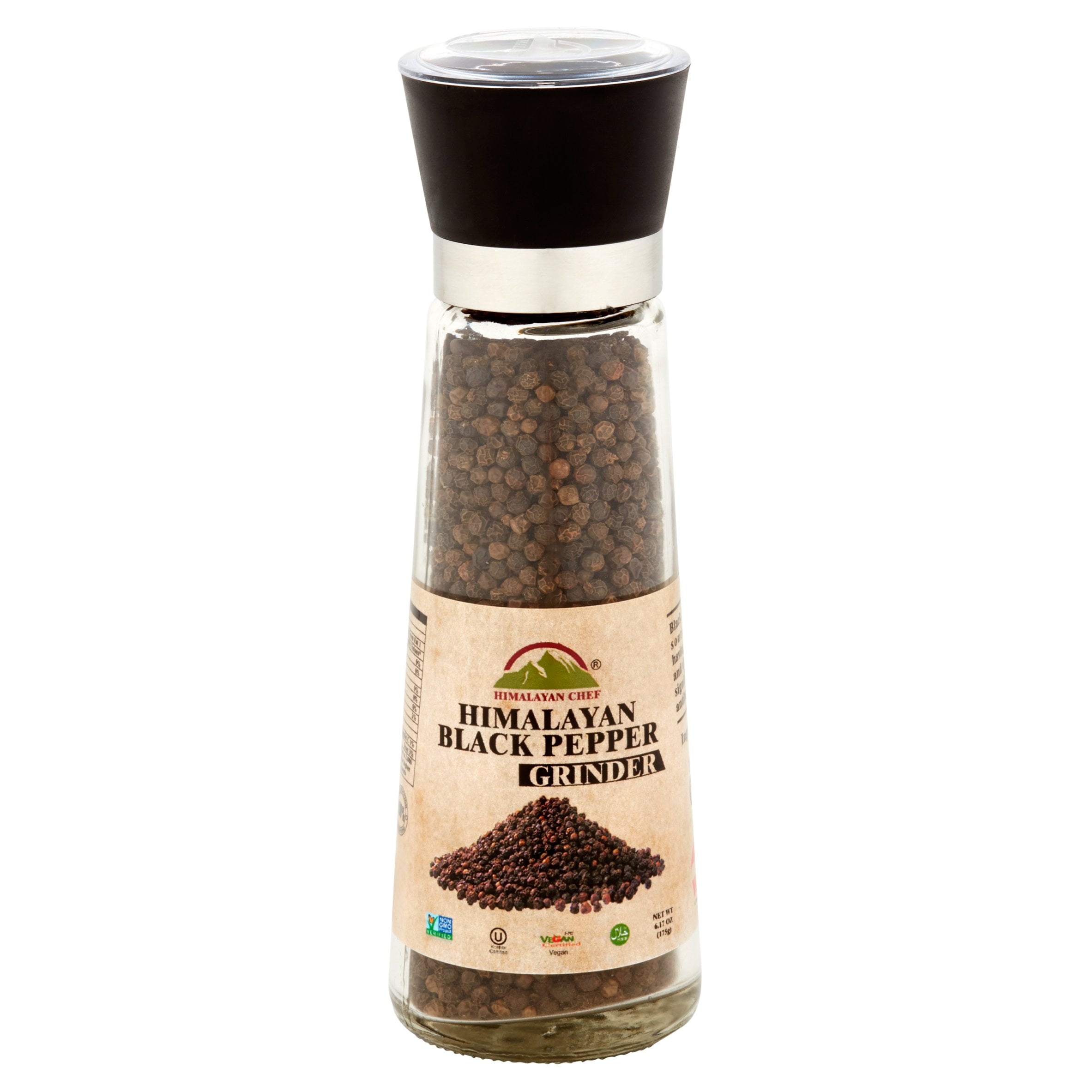 Himalayan Chef Himalayan Black Pepper Grinder, 6.17 oz, 6 pack