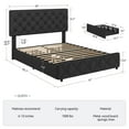 thumbnail image 2 of Linen Upholstered Platform Bed Frame with Storage, 4 Drawers, Adjustable Headboard – KING / QUEEN / FULL Sizes, Multiple Color Options Available, 2 of 6