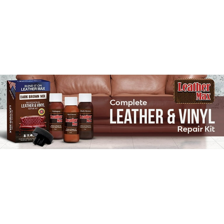 Blend It on Leather Max Quick Blend Refinish and Repair Kit, Restore Couches, Recolor Furniture & Repair Car Seats, Jackets, Sofa, Boots / 3 Color