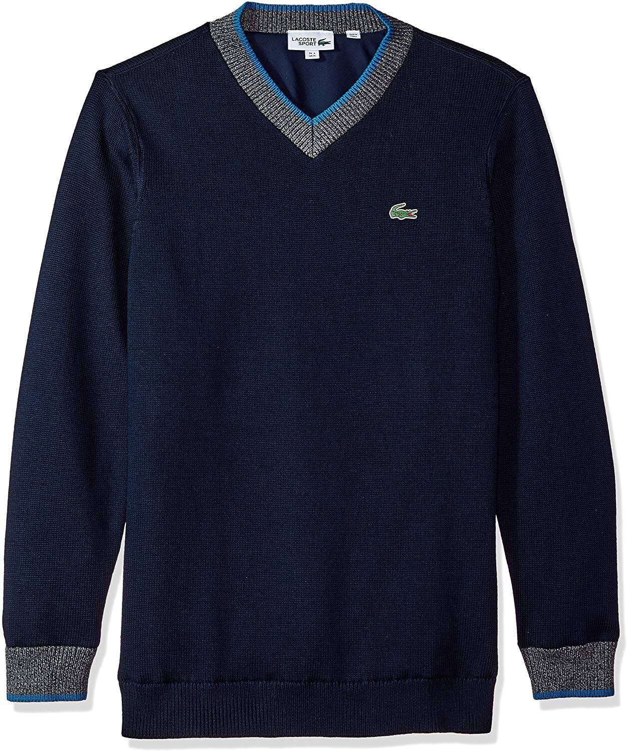 Lacoste - Mens Sweater Big & Tall V-Neck Ribbed-Knit 3XL - Walmart.com ...