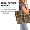 thumbnail image 2 of Fotbe khaki coffee plaid Bolsa Tote Estética de Lona con Estampado para Mujer - Bolsa Reutilizable de Hombro Casual para Vacaciones, Compras, Trabajo y Gimnasio, 2 of 8