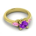 thumbnail image 3 of 2.50 Carat Stylish Round Cut Amethyst & Pink Sapphire Gemstone Engagement Ring for Ladies Solid 14K Yellow Gold Size 4.5 by Diamond-Capitals, 3 of 8