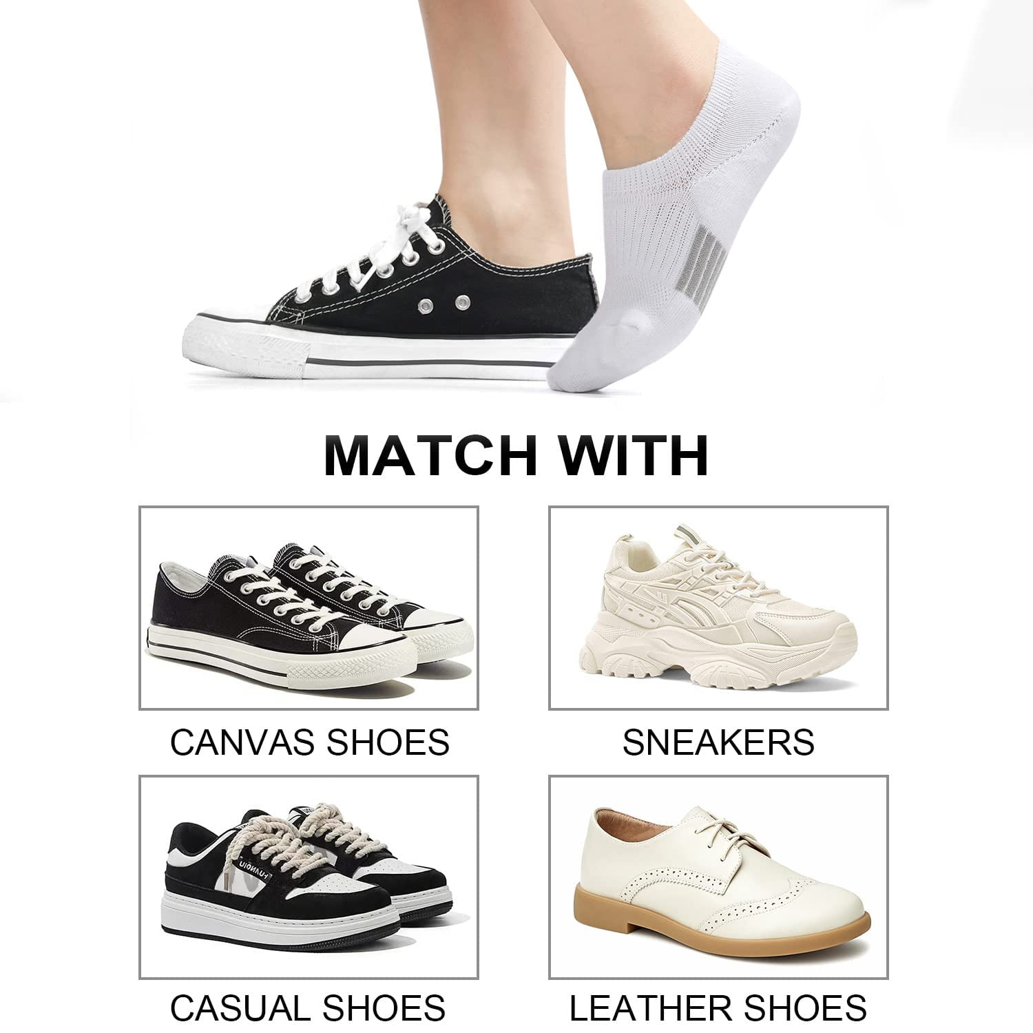 No Show Socks Womens Cushioned Low Cut Athletic Hidden Liner for Sneakers Ankle Invisible Running Socks 4/6 Pairs