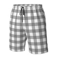 thumbnail image 5 of Naloa Gray Checkboard Men's Beach Shorts, Surfing shorts, Swim trunks, Quick Dry Swim Trunks for Surfing Beach Fun - 3X-Large, 5 of 9