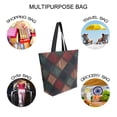 thumbnail image 7 of FORMRS Womens Canvas Tote Bag with Zipper Inner Pocket Shoulder Handbag, Red Tartan Pattern, 7 of 7