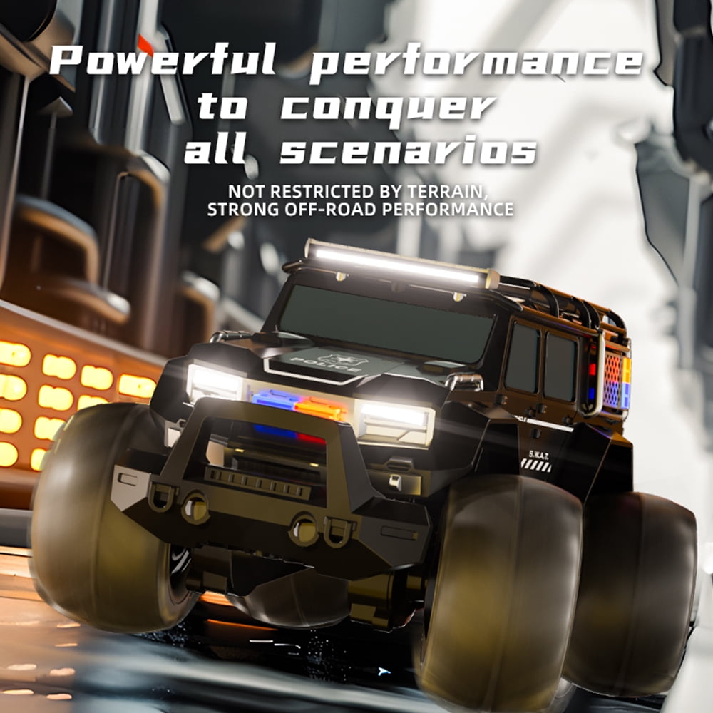 1:14 Waterproof Rc Police Cars Amphipious Remote Control Car SUV Truck Indoor Outdoor Toys with Police-Siren Lights for 8-12 Year Old Kids Boys Girls Gifts Presents