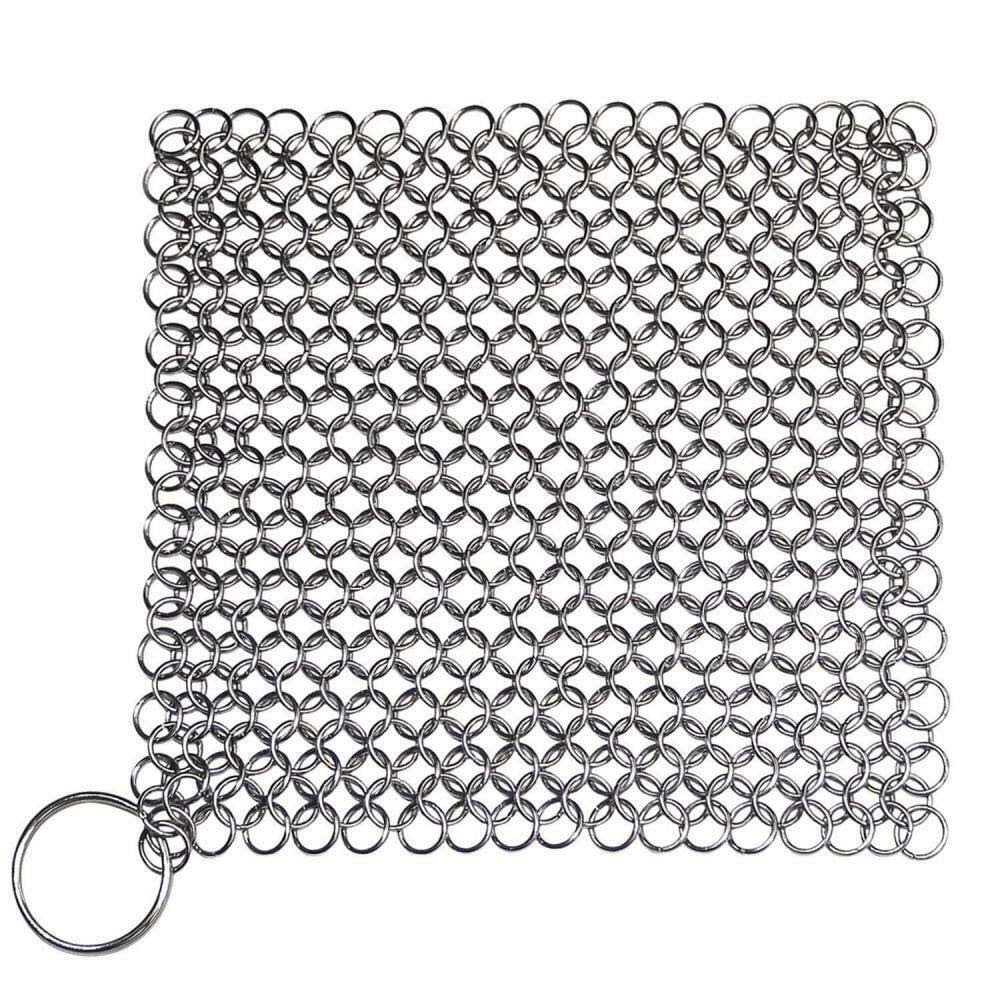 Neotimely Stainless Steel Cast Iron Cleaner Chainmail Scrubber for Cast