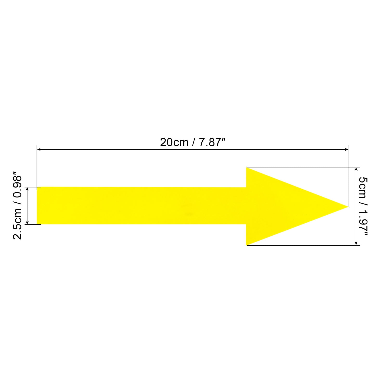 Unique Bargains Removable Self Adhesive Waterproof Arrow Sign Floor Decal Yellow