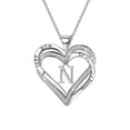 thumbnail image 4 of Ladies Double Heart Diamond Necklace With 26 English Letters Couple Necklace, 4 of 8