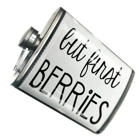

NEONBLOND Flask But First Berries Funny Saying