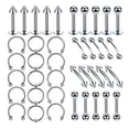 thumbnail image 4 of Juego de 8 tipos de piercings de acero inoxidable, pendientes con forma de bola redonda y barra. 10 mm, 4 of 9