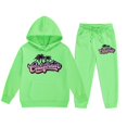thumbnail image 4 of SUXIAN Children Long Sleeve City Place Name Hoodie Top Hoodie Pants Set Comfortable Clothing Set Light Green 130, 4 of 4