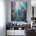 thumbnail image 2 of CozyNet Surreal Artistic View Of A Dreamlike Forest Filled With Radiant, Glowing Plants Wall Art Prints With Frame Canvas Perfect for Living Room & Bedroom, Ready to Hang, Wall Decor 16"x20"in, 2 of 4