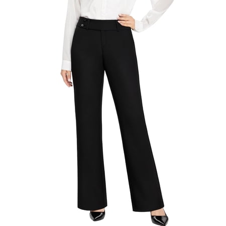 EverGoing Yoga Pants Women Wide Leg Pants with Pockets High Waist Stretch Dress Casual Sweatpants Regular/Tall Black XS