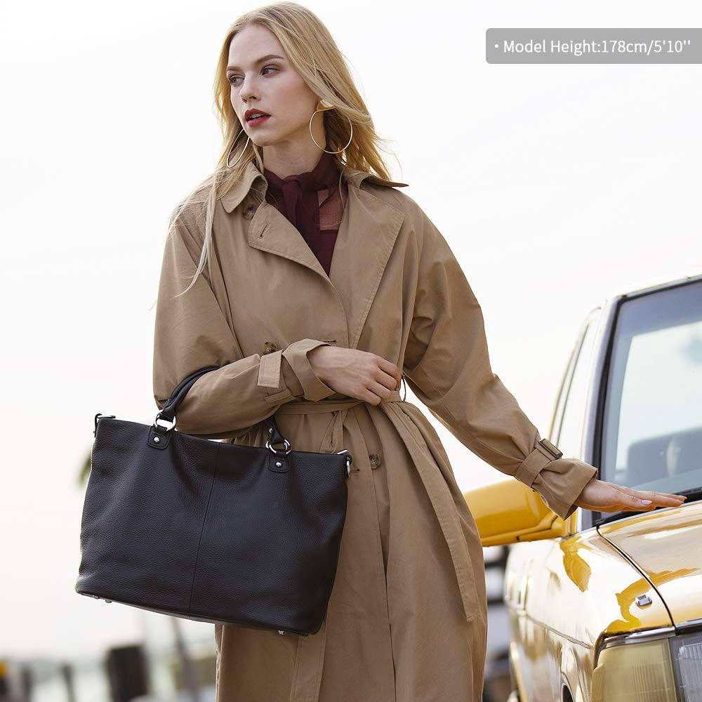 Kattee Women's Soft Leather Tote Bag, Top Satchel Purses and Handbags