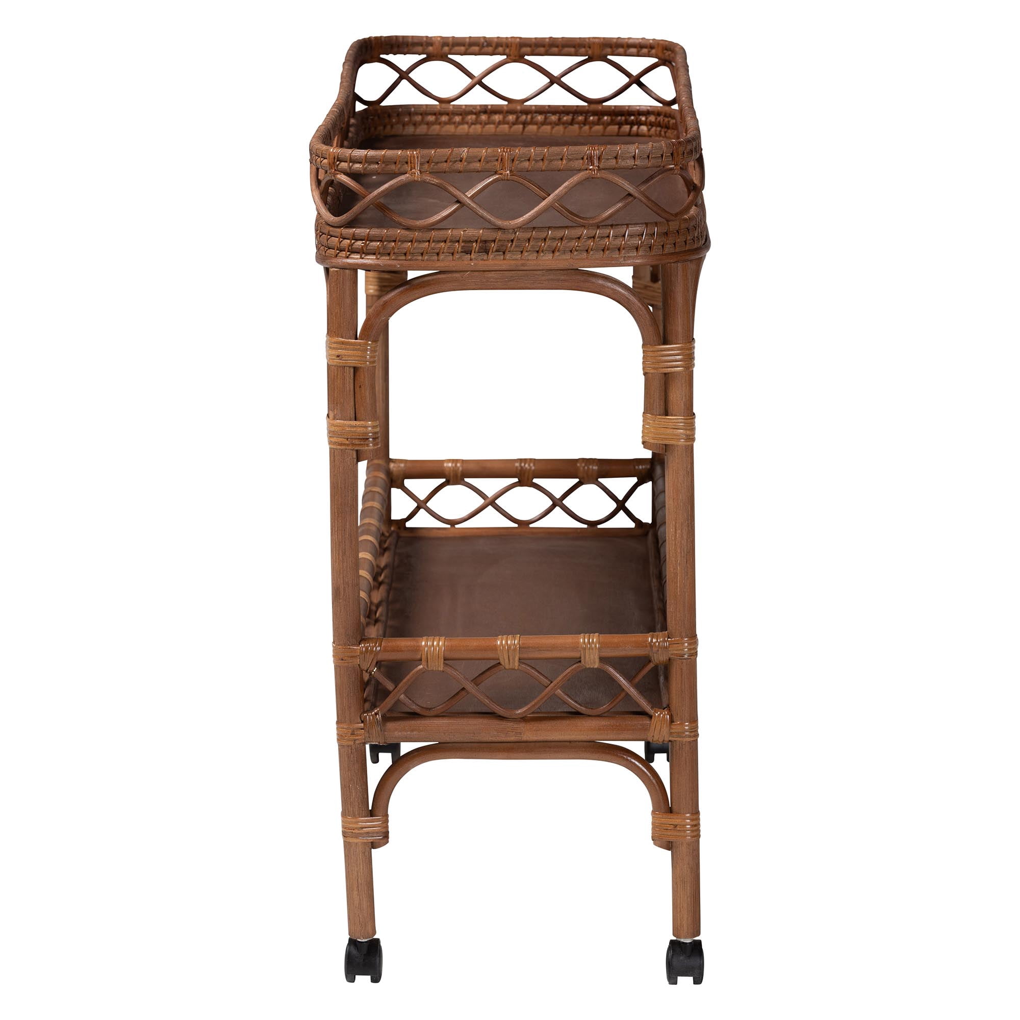 bali & pari Fumiyo Boho Kitchen Cart, 2-Tier, Brown