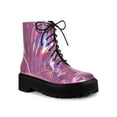 thumbnail image 1 of Unique Bargains Bottines de Combat à Lacets à Plateforme à Bout Rond pour Femmes, 1 of 8