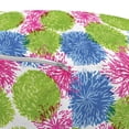 thumbnail image 3 of Dahlia Pouf Cover with Zipper, Colorful Dandelion Petals Inspired Pompom Shaped Spring Dahlias, Soft Decorative Fabric Unstuffed Case, 30" W X 17.3" L, Lime Green Azure Blue, by Ambesonne, 3 of 5